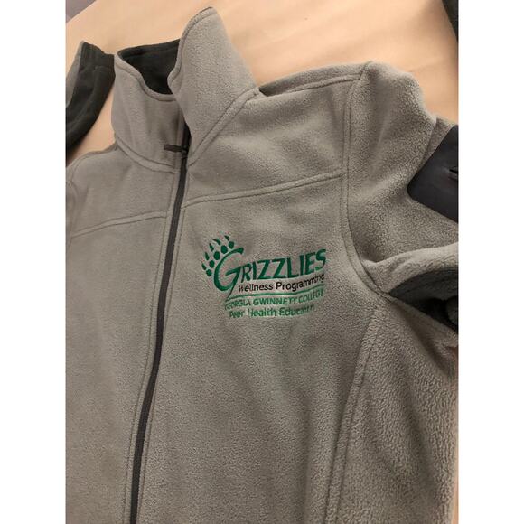 Port Authority Women Soft Fleece Jacket Gray Small Full Zipper Front High Neck - Picture 9 of 13